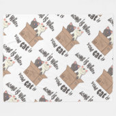 Couverture Polaire Citation drôle Accueil est où est votre chat (Devant (Horizontal))