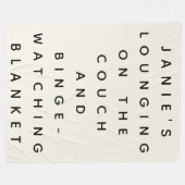 Couverture Polaire Citation drôle de paresseux pour binge-watching pe (Devant (Horizontal))