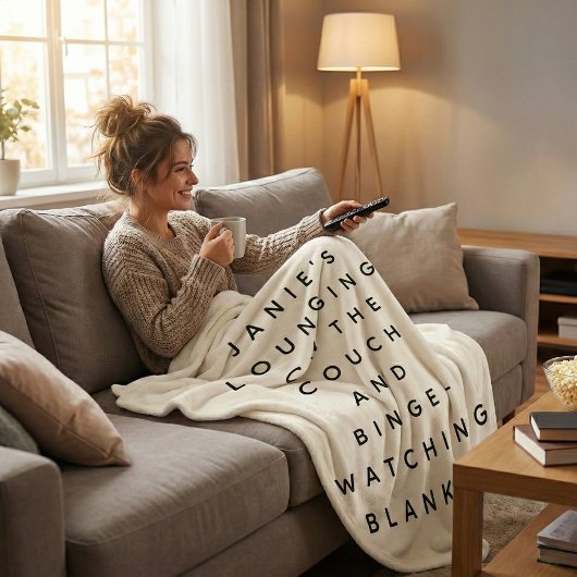 Couverture Polaire Citation drôle de paresseux pour binge-watching pe