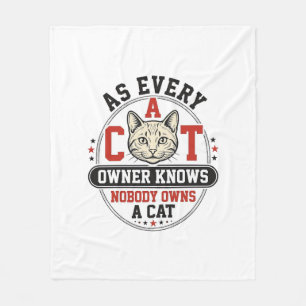 Couverture Polaire Citation drôle de propriétaire de chat Design de g