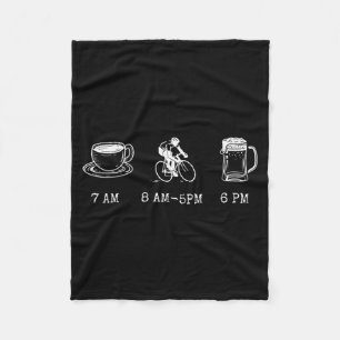 Couverture Polaire Citation drôle d'humour de cyclisme Café Vélo Bièr