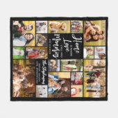 Couverture Polaire Citation Famille Moderne 18 Photo Collage (Devant (Horizontal))