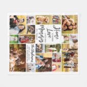 Couverture Polaire Citation Famille Moderne 18 Photo Collage (Devant (Horizontal))