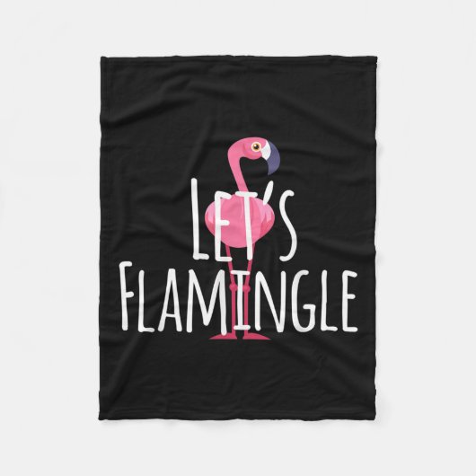 Couverture Polaire Citation Flamingle - Graphique Flamant rose mignon (Devant)