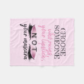 Couverture Polaire Citation Girly de rose de maquillage de cils (Devant (Horizontal))