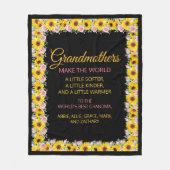 Couverture Polaire Citation Grand-Mère Rose Jaune Floral (Devant)