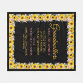 Couverture Polaire Citation Grand-Mère Rose Jaune Floral (Devant (Horizontal))