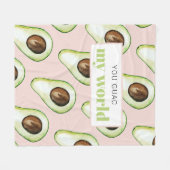 Couverture Polaire Citation Moderne Pastel Rose Et Vert Avocado Amusa (Devant (Horizontal))