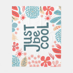 Couverture Polaire Citation Motivationnelle, Cadre Floral Abstrait.