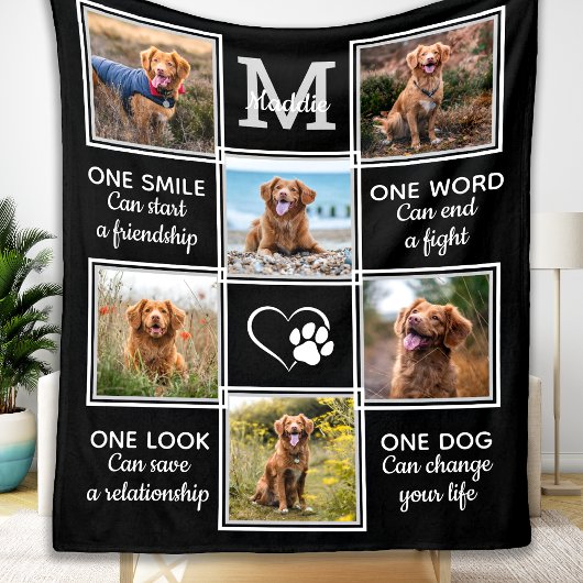 Couverture Polaire Citation pour amoureux de chiens Cadeau unique Col