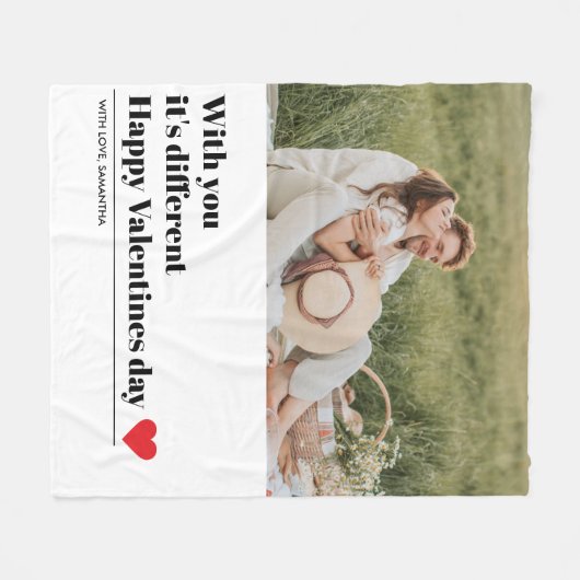 Couverture Polaire Citation romantique branchée | Valentines (Devant (Horizontal))