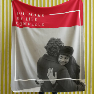 Couverture Polaire Citation romantique et photo   Cadeau Valentines