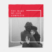 Couverture Polaire Citation romantique et photo | Cadeau Valentines (Devant)