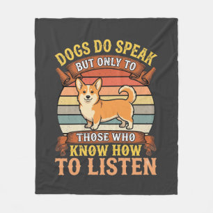 Couverture Polaire Citation Vintage sur les chiens Corgi qui parlent