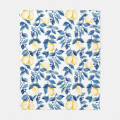 Couverture Polaire Citron à l'aquarelle bleue (Devant)