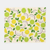 Couverture Polaire Citron chaux noix de coco et menthe joyeux motif (Devant (Horizontal))
