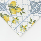 Couverture Polaire Citron de pays français à l'aquarelle bleue (Coin)