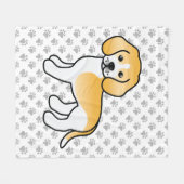 Couverture Polaire Citron Et Beagle Blanc Cartographier Chien Et Patr (Devant (Horizontal))