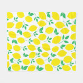 Couverture Polaire Citron jaune et feuilles verts (Devant (Horizontal))