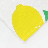 Couverture Polaire Citron jaune et feuilles verts (Coin)