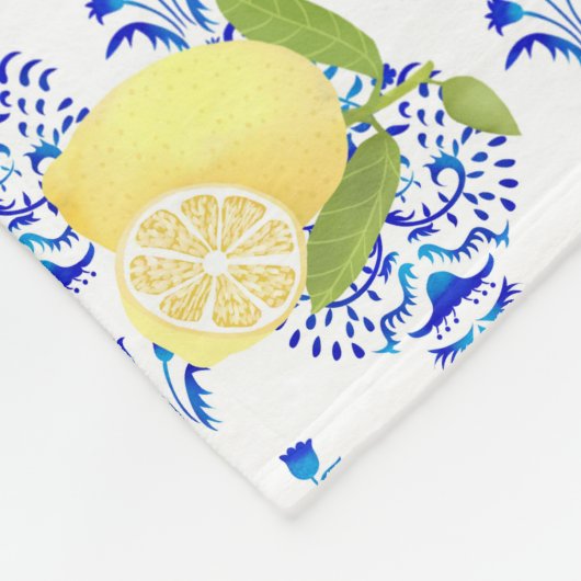 Couverture Polaire Citron Motif Aimer Blanc (Coin)