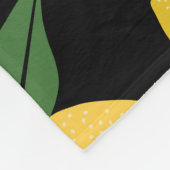 Couverture Polaire Citron Motif Fruit Rétro Jaune sur Noir (Coin)