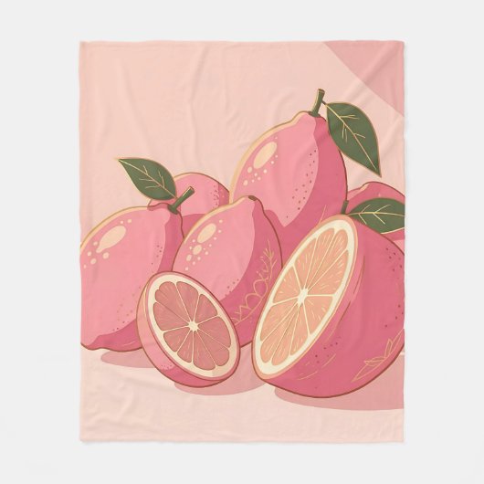 Couverture Polaire Citron Rose Moderne Féminin (Devant)