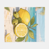 Couverture Polaire Citron Soleil Olive Fraîcheur Côtière (Devant (Horizontal))