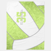 Couverture Polaire citron vert clair volleyball filles nom personnali (Devant)
