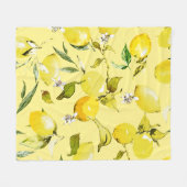 Couverture Polaire citrons aquarelle 15 (Devant (Horizontal))