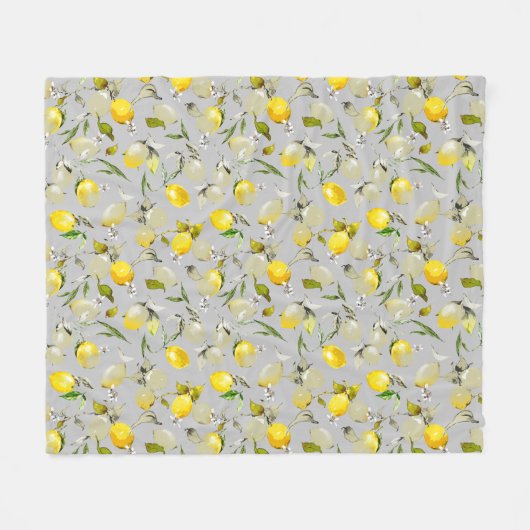 Couverture Polaire citrons aquarelle 19 (Devant (Horizontal))