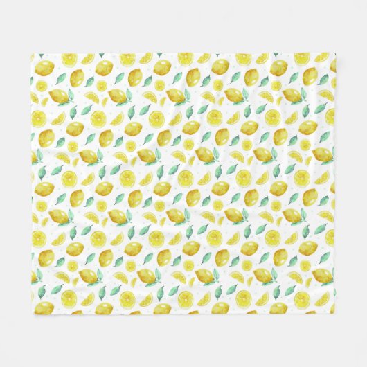 Couverture Polaire citrons aquarelles (Devant (Horizontal))
