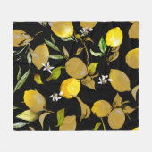 Couverture Polaire citrons d'aquarelle 31 (Devant (Horizontal))