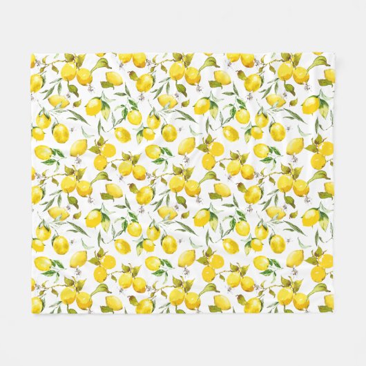Couverture Polaire citrons d'aquarelle 5 (Devant (Horizontal))