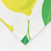 Couverture Polaire Citrons et motifs feuille (Coin)