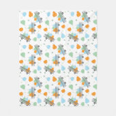 Couverture Polaire Citrouille Automne Wagon Motif Automne Bleu (Devant)