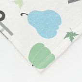 Couverture Polaire Citrouille Automne Wagon Motif Automne Bleu (Coin)