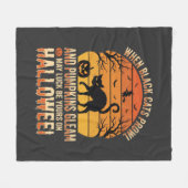 Couverture Polaire Citrouille Chat Noir Halloween Design Vectoriel (Devant (Horizontal))