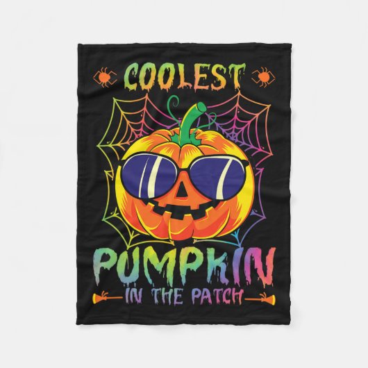 Couverture Polaire Citrouille Dans Le Patch Tie Dye Halloween Citroui (Devant)