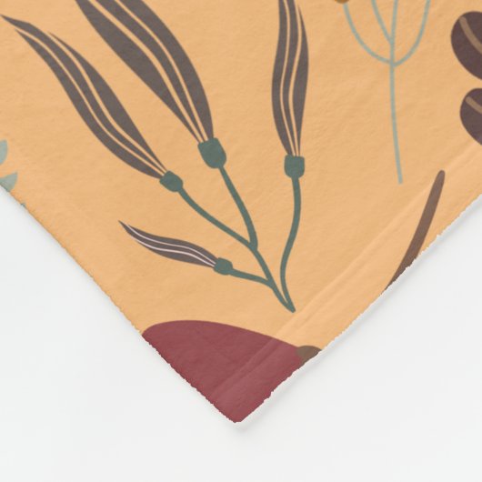 Couverture Polaire Citrouille d'automne motif graphique contemporain  (Coin)