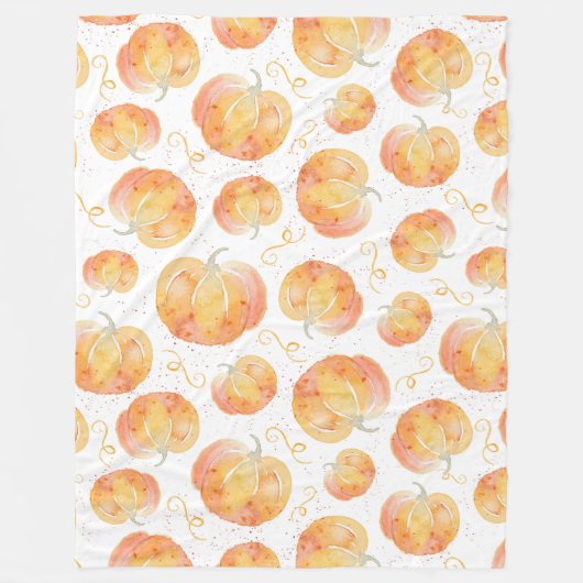 Couverture Polaire Citrouille d'automne Sherpa Blanket (Devant)