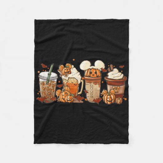 Couverture Polaire Citrouille de café d'automne épice latte glacé cha (Devant)