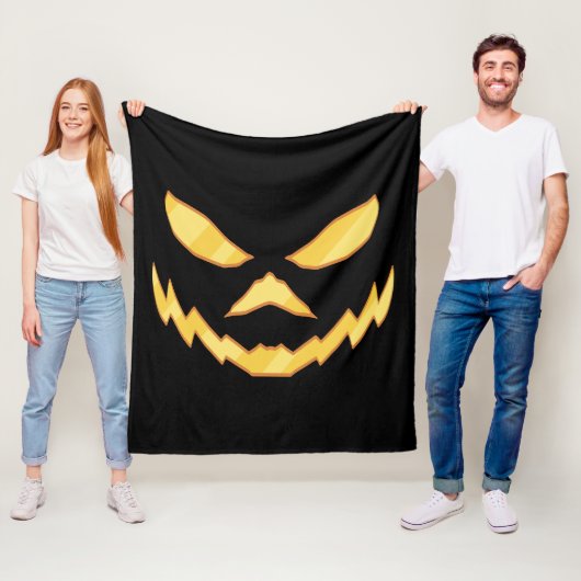 Couverture Polaire Citrouille de Halloween (En situation)