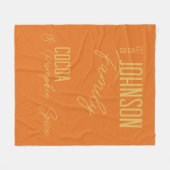 Couverture Polaire Citrouille de la famille automne épice orange (Devant (Horizontal))