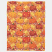 Couverture Polaire Citrouille de récolte Automne Feuilles automne Cos (Devant)