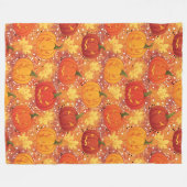 Couverture Polaire Citrouille de récolte Automne Feuilles automne Cos (Devant (Horizontal))