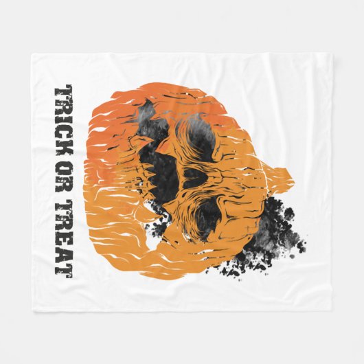 Couverture Polaire Citrouille d'Halloween (Devant (Horizontal))