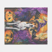 Couverture Polaire Citrouille d'Halloween américain Foxhound (Devant (Horizontal))