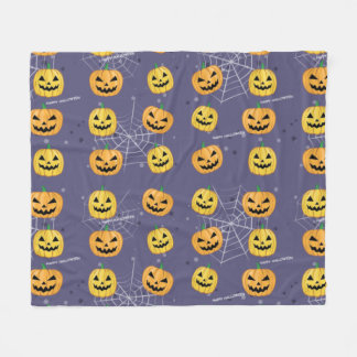 Couverture Polaire Citrouille d'Halloween - Motif amusant