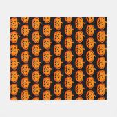 Couverture polaire citrouille d'Halloween noir et  (Devant (Horizontal))
